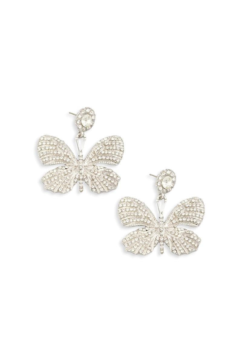 Rhinestone Clear Butterfly Earring