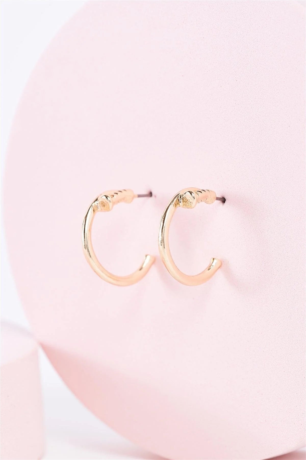 "Gold Nail" Small Hoop Earrings