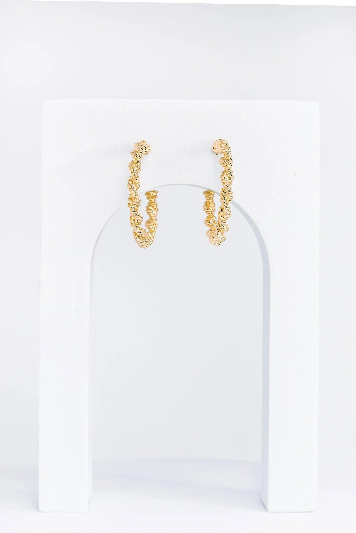 Mini Metallic Rope Hoop Twist Earrings