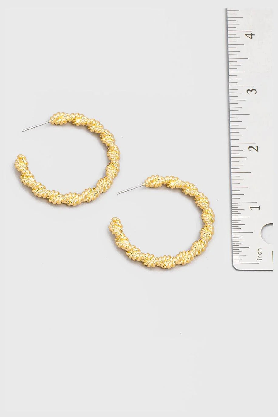 Mini Metallic Rope Hoop Twist Earrings