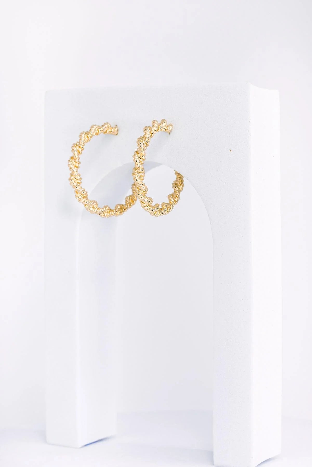 Mini Metallic Rope Hoop Twist Earrings