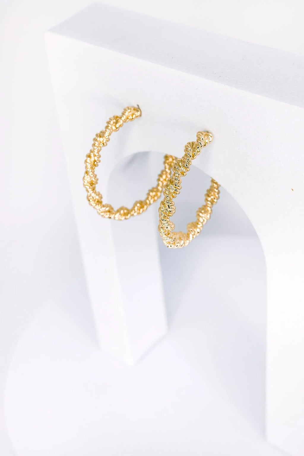 Mini Metallic Rope Hoop Twist Earrings