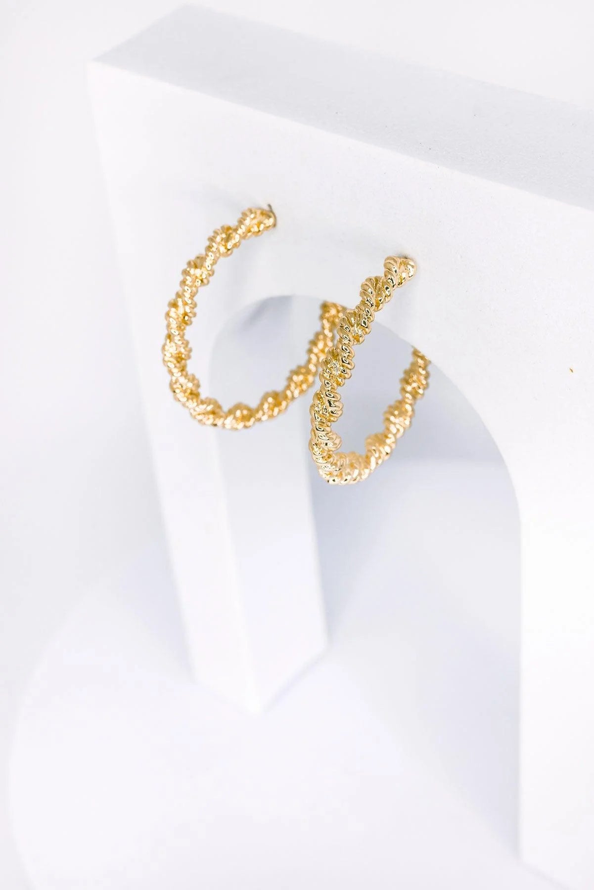 Mini Metallic Rope Hoop Twist Earrings