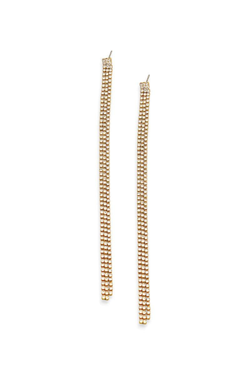 Elegant Drop 3 Layer Rhinestone Fringe Dangle Earrings