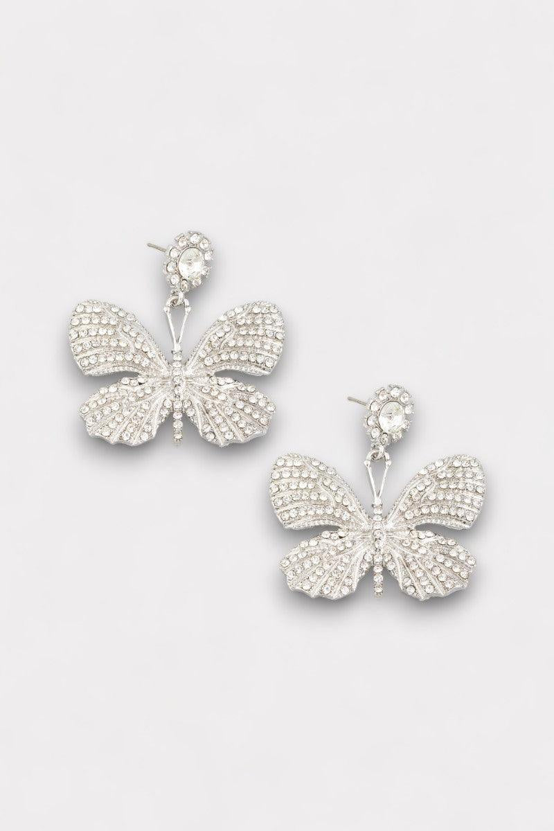 Rhinestone Clear Butterfly Earring
