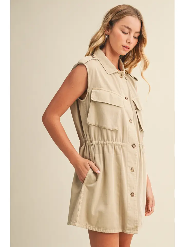 Sleeveless Pocket Dress