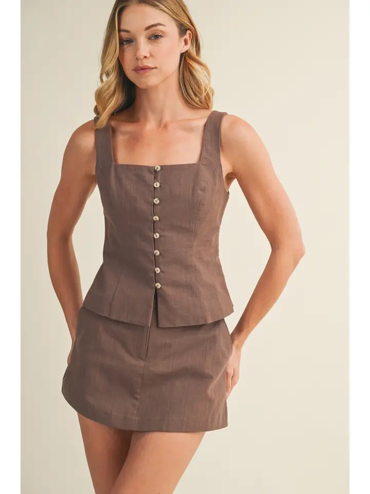 Fitted Button Top