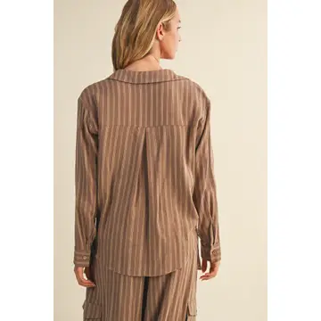 Twisted Front Striped Top
