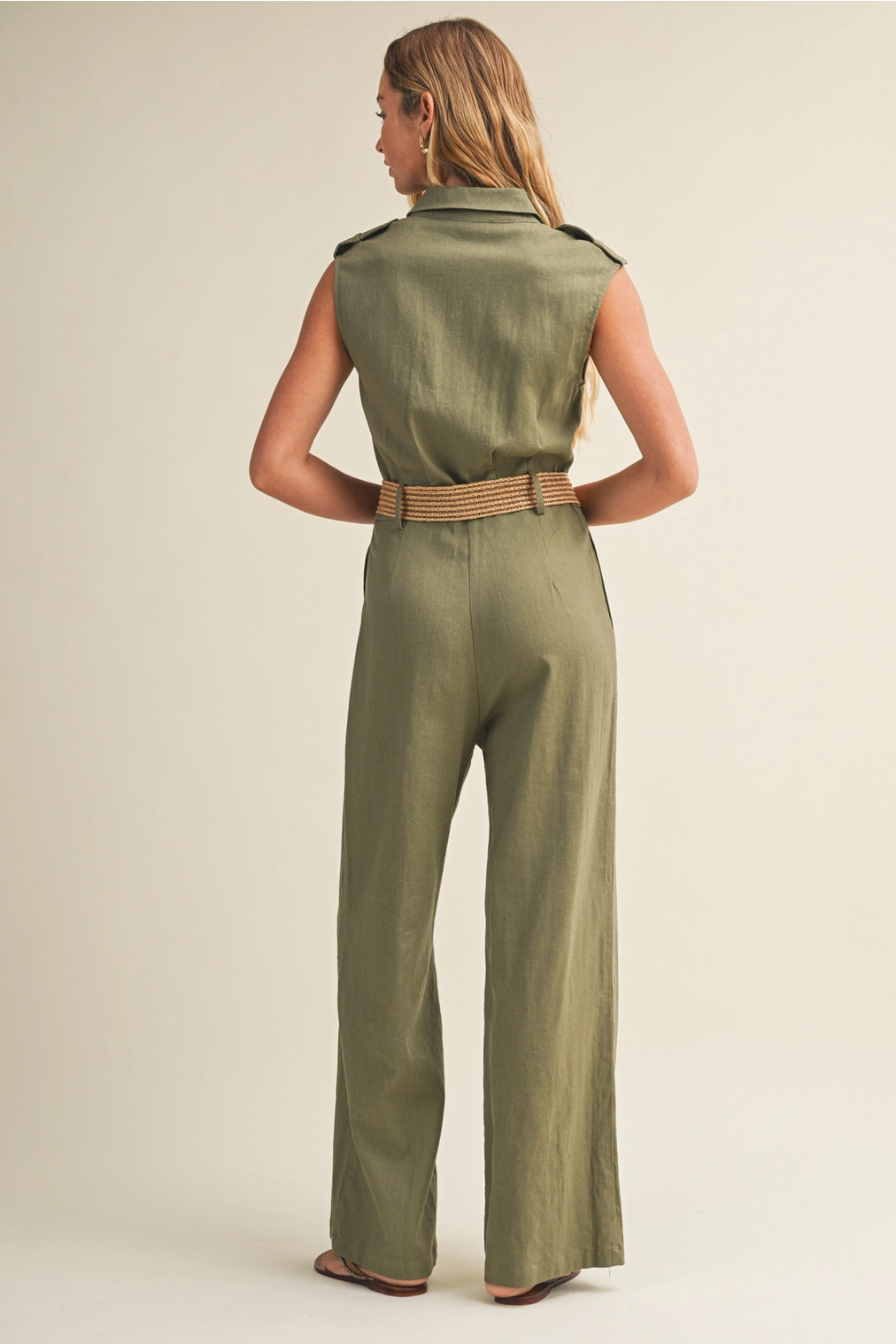 Belted Wide-Leg Jumpsuit