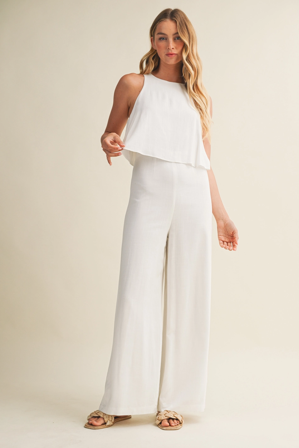 Linen Sleeveless Jumpsuit