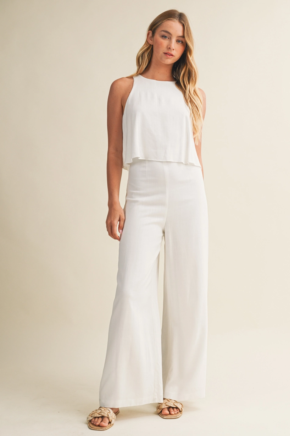 Linen Sleeveless Jumpsuit