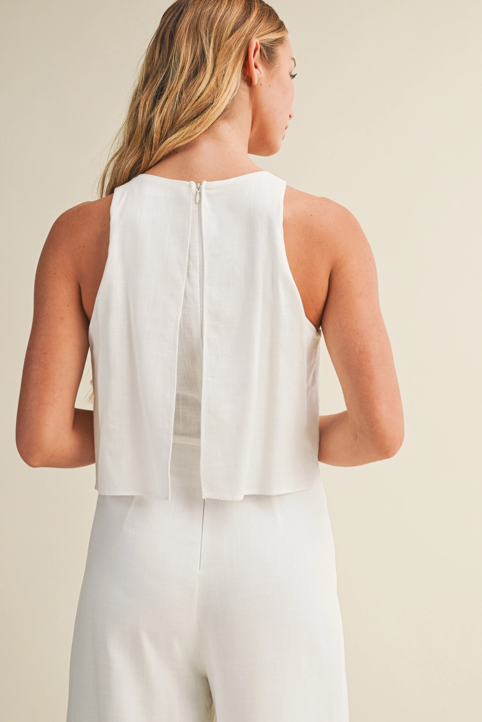 Linen Sleeveless Jumpsuit