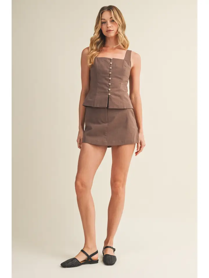 Fitted Button Top