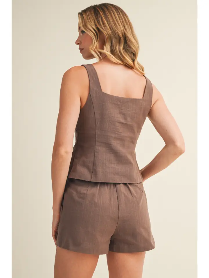 Fitted Button Top