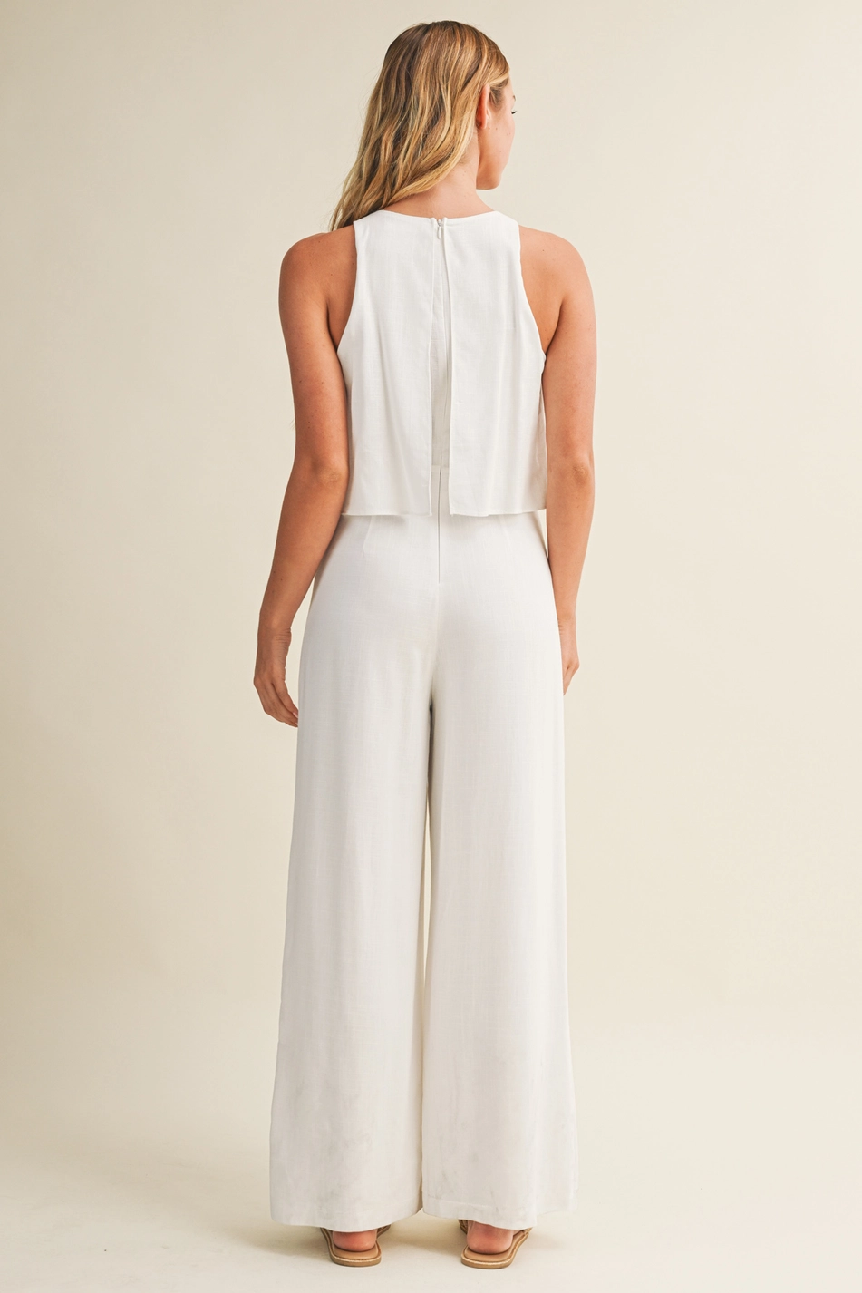 Linen Sleeveless Jumpsuit